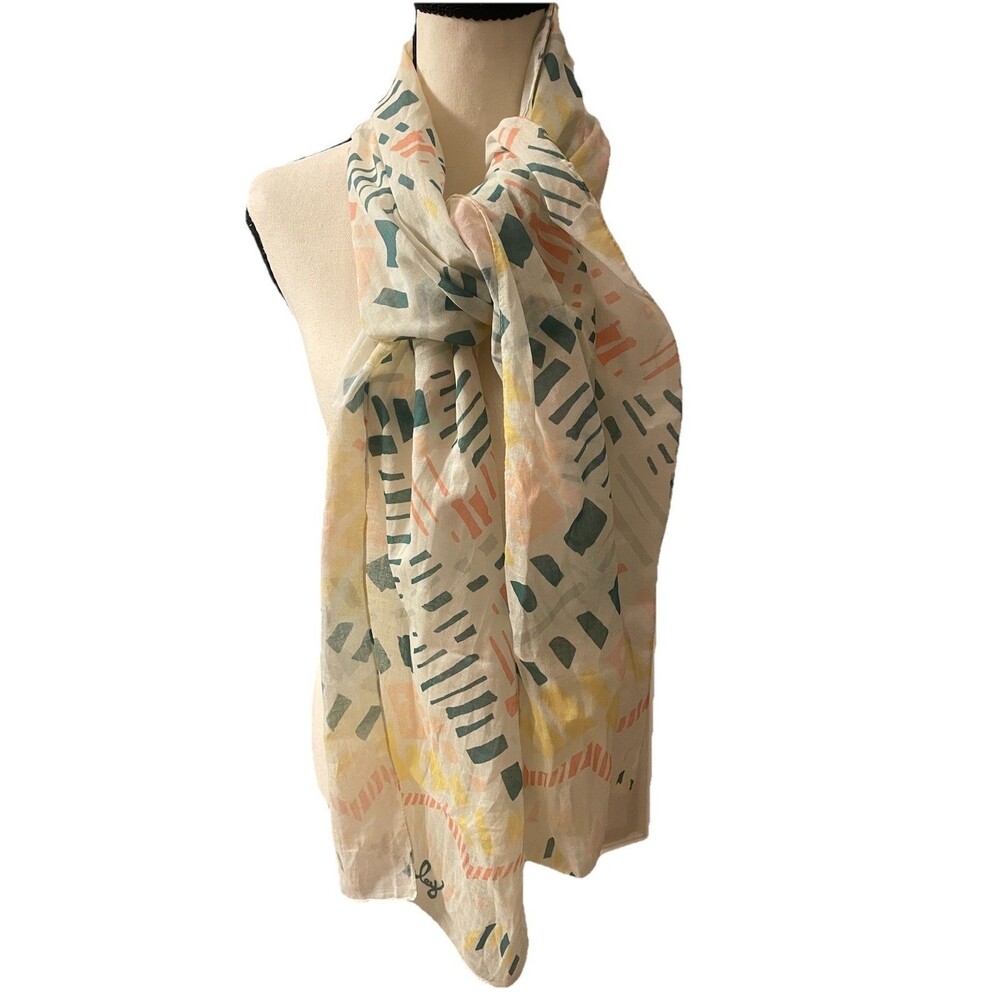 Kristen Ley Scarf 13x72 Vibrant Art Print Geometric Maximalist